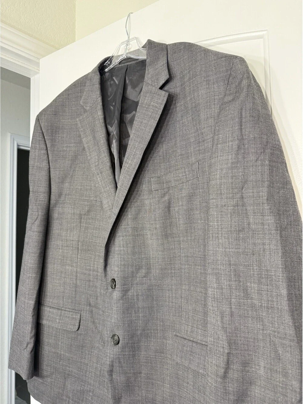 Chaps Classic Fit Wool Blend Blazer Jacket In Gray Size 50 R